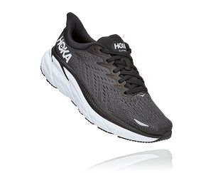 Hoka One One Clifton 8 Womens Wide Running Shoes Black/White | AU-4189605